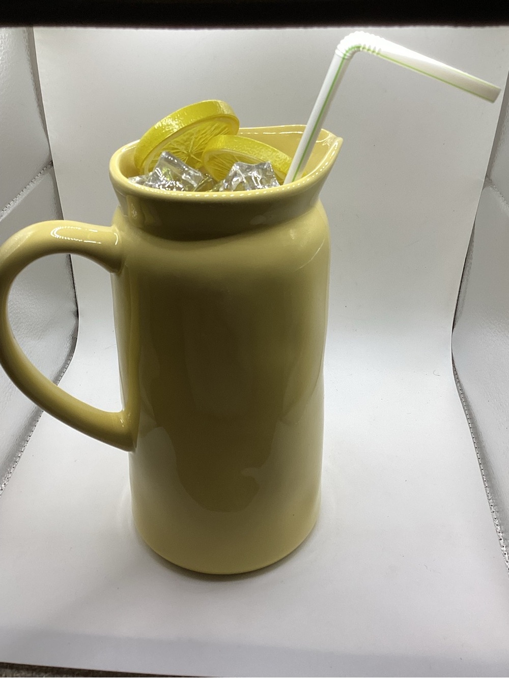 Rae Dunn Yellow 'LEMONADE' Ceramic Pitcher - Picture 4 of 4